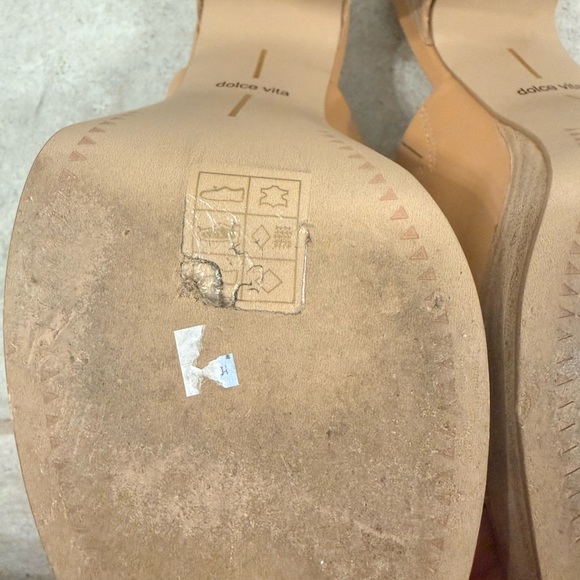 Dolce Vita Leather Platform Mule Heels – Tan (size 7.5) - Picture 9 of 10